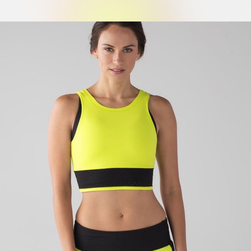 Lululemon Mind Over Miles Crop Top size 4 Antidote / Black